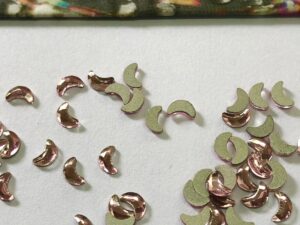 Alternative view of 10pcs Tooth Gems Preciosa® Light Rose Moon 2x4mm Lead-Free Gems Non hotfix foiled Austrian Rhinestones Flatbacks