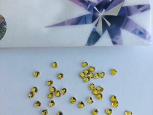10pcs Tooth Gems Preciosa® Light Topaz Heart 3mm Lead-Free Crystal Gems Non hotfix foiled Austrian Rhinestones Flatbacks