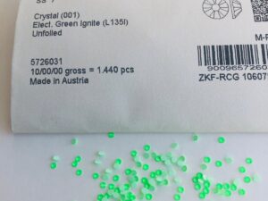 Alternative view of 30pcs  Swarovski® Electric Green Ignite Neon non hotfix  ss7 Rhinestones Flatbacks 2058