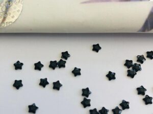 Alternative view of 10pcs Tooth Gems Preciosa® Jet Black MINI STAR Star 4mm Lead-Free Gems Non hotfix foiled Austrian Rhinestones Flatbacks