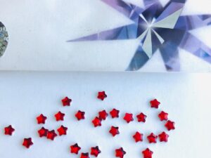 10pcs Tooth Gems Preciosa® Light Siam MINI STAR Star 4mm Lead-Free Gems Non hotfix foiled Austrian Rhinestones Flatbacks