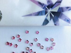 10pcs Tooth Gems Preciosa® Light Rose MINI STAR Star 4mm Lead-Free Gems Non hotfix foiled Austrian Rhinestones Flatbacks