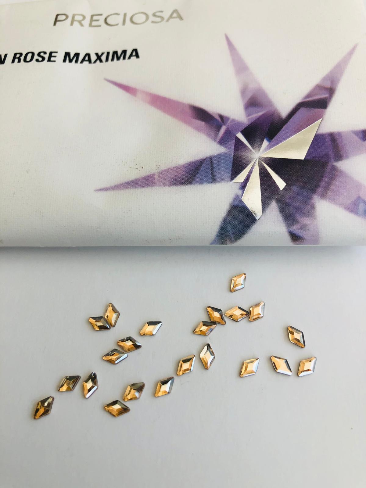 10pcs Tooth Gems Preciosa® Golden shadow  Diamond 5x3mm Lead-Free Crystal Gems Non hotfix foiled Austrian Rhinestones Flatbacks