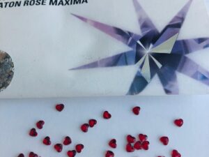 Alternative view of 10pcs Tooth Gems Preciosa® Light Siam Heart  3mm Lead-Free Crystal Gems Non hotfix foiled Austrian Rhinestones Flatbacks