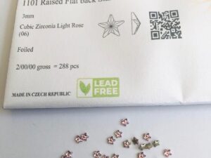 10pcs  Rubyscraft® Cubic Zirconia® 3mm Raised Flatback Star Light Rose ref 1101