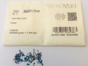 30pcs  Swarovski® Capri Blue non hotfix  ss5  Rhinestones  Flatbacks 2058