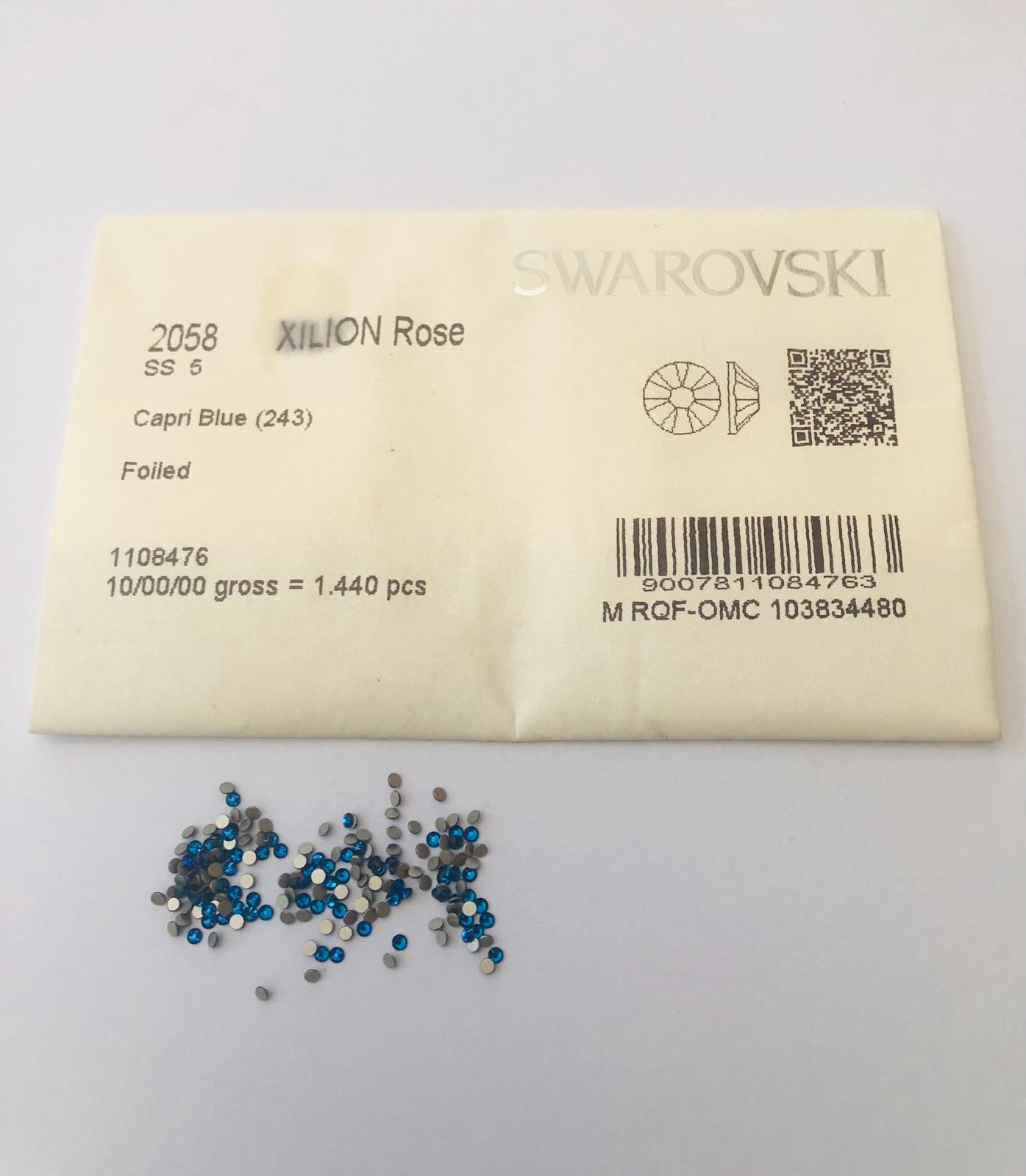 30pcs  Swarovski® Capri Blue non hotfix  ss5  Rhinestones  Flatbacks 2058