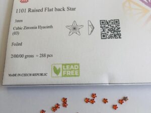 10pcs  Rubyscraft® Cubic Zirconia® 3mm Raised Flatback Star Hyacinth Orange ref 1101