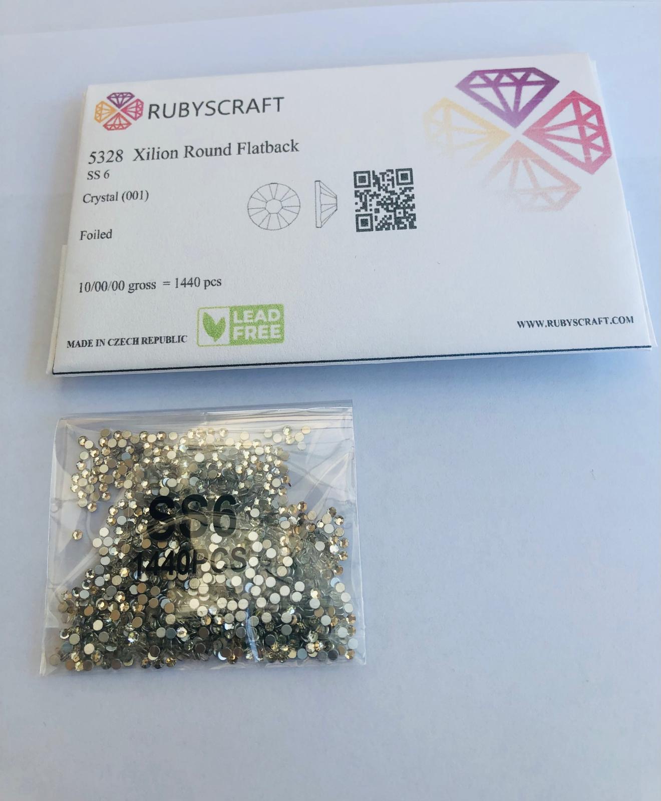 1440pcs Rubyscraft® ss6 Crystal Non Hotfix Lead free Design foiled rhinestone flatback ref: 5328