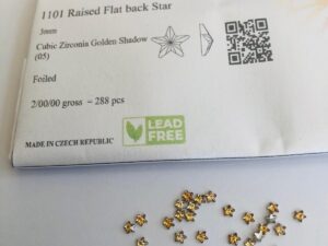 10pcs  Rubyscraft® Cubic Zirconia® 3mm Raised Flatback Star Golden shadow ref 1101