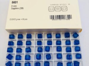 Alternative view of 10pcs Swarovski® 8mm Sapphire Cubic Beads ref: 5601