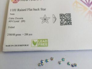 10pcs  Rubyscraft® Cubic Zirconia® 3mm Raised Flatback Star AB Crystal  ref 1101
