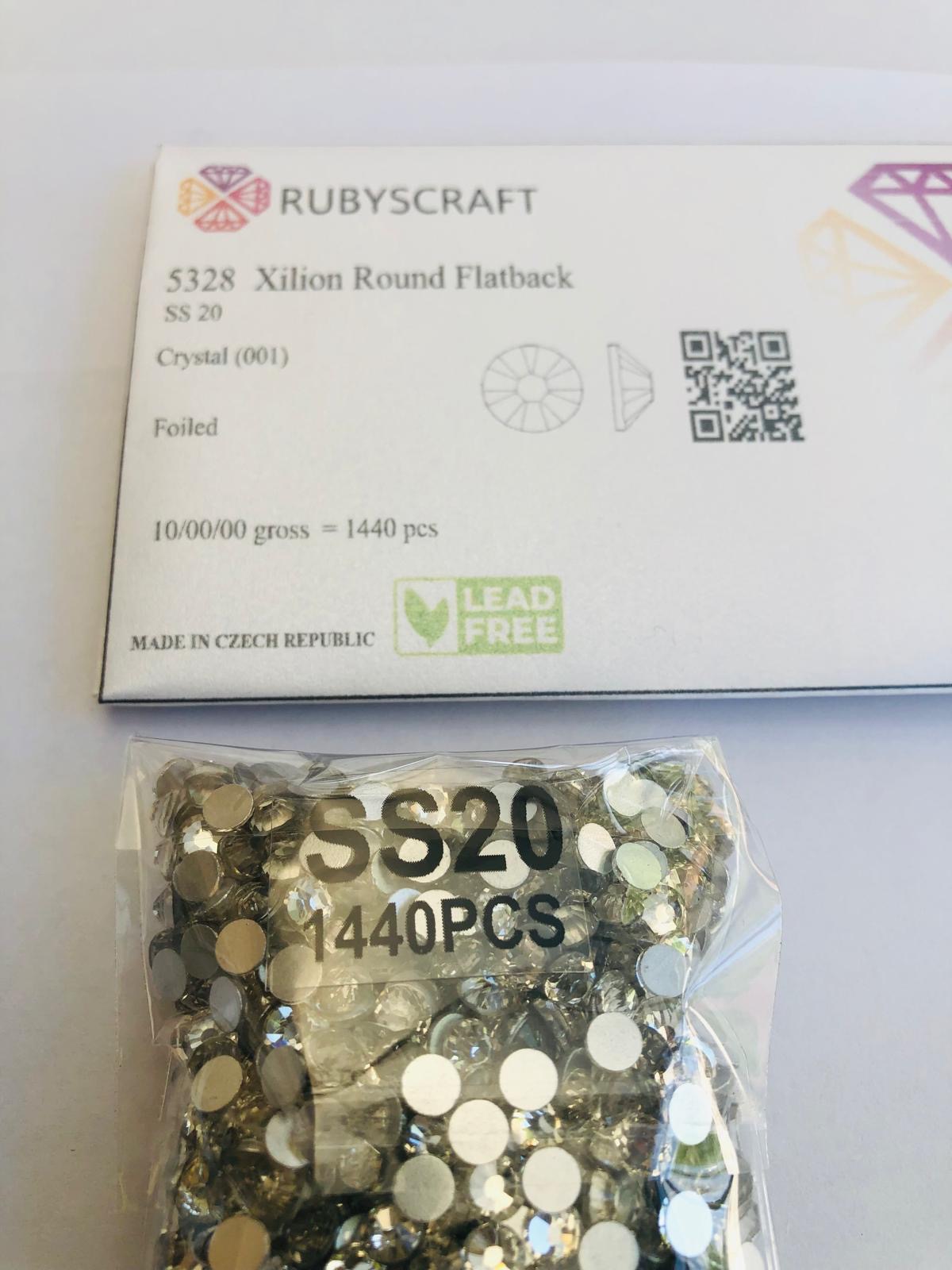 1440pcs Rubyscraft® ss20 Crystal Non Hotfix Lead free Design foiled rhinestone flatback ref: 5328