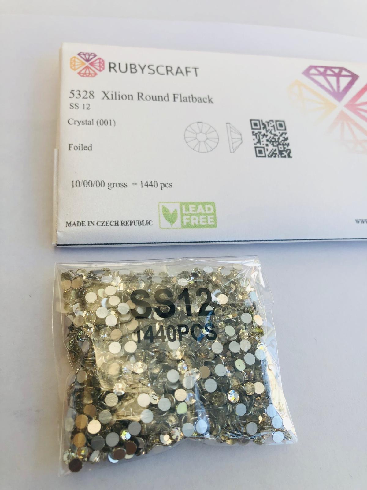 1440pcs Rubyscraft® ss12 Crystal Non Hotfix Lead free Design foiled rhinestone flatback ref: 5328