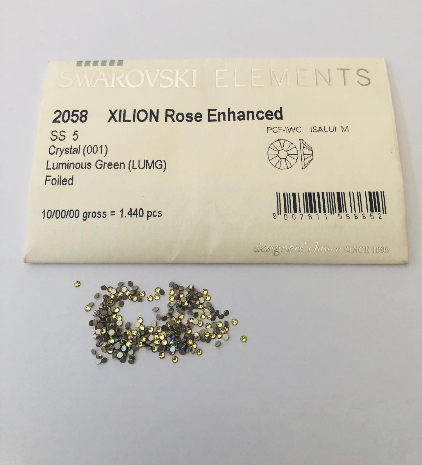30pcs  Swarovski® Crystal Luminous Green non hotfix ss5 Rhinestones  Flatbacks 2058
