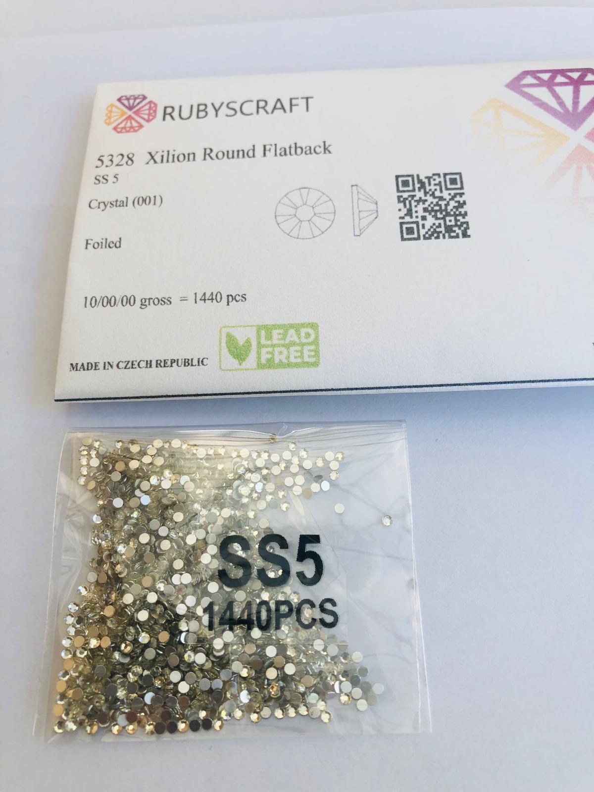 1440pcs Rubyscraft® ss5 Crystal Non Hotfix Lead free Design foiled rhinestone flatback ref: 5328