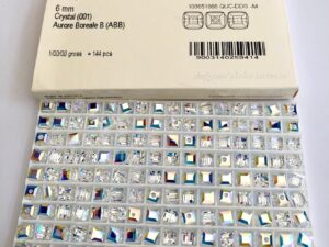 Alternative view of 10pcs Swarovski® 6mm AB Crystal Cubic Beads ref: 5601