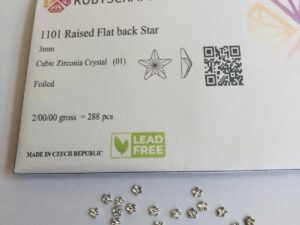 10pcs  Rubyscraft® Cubic Zirconia® 3mm Raised Flatback Star Crystal  ref 1101