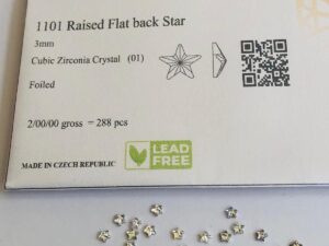 Alternative view of 10pcs  Rubyscraft® Cubic Zirconia® 3mm Raised Flatback Star Crystal  ref 1101
