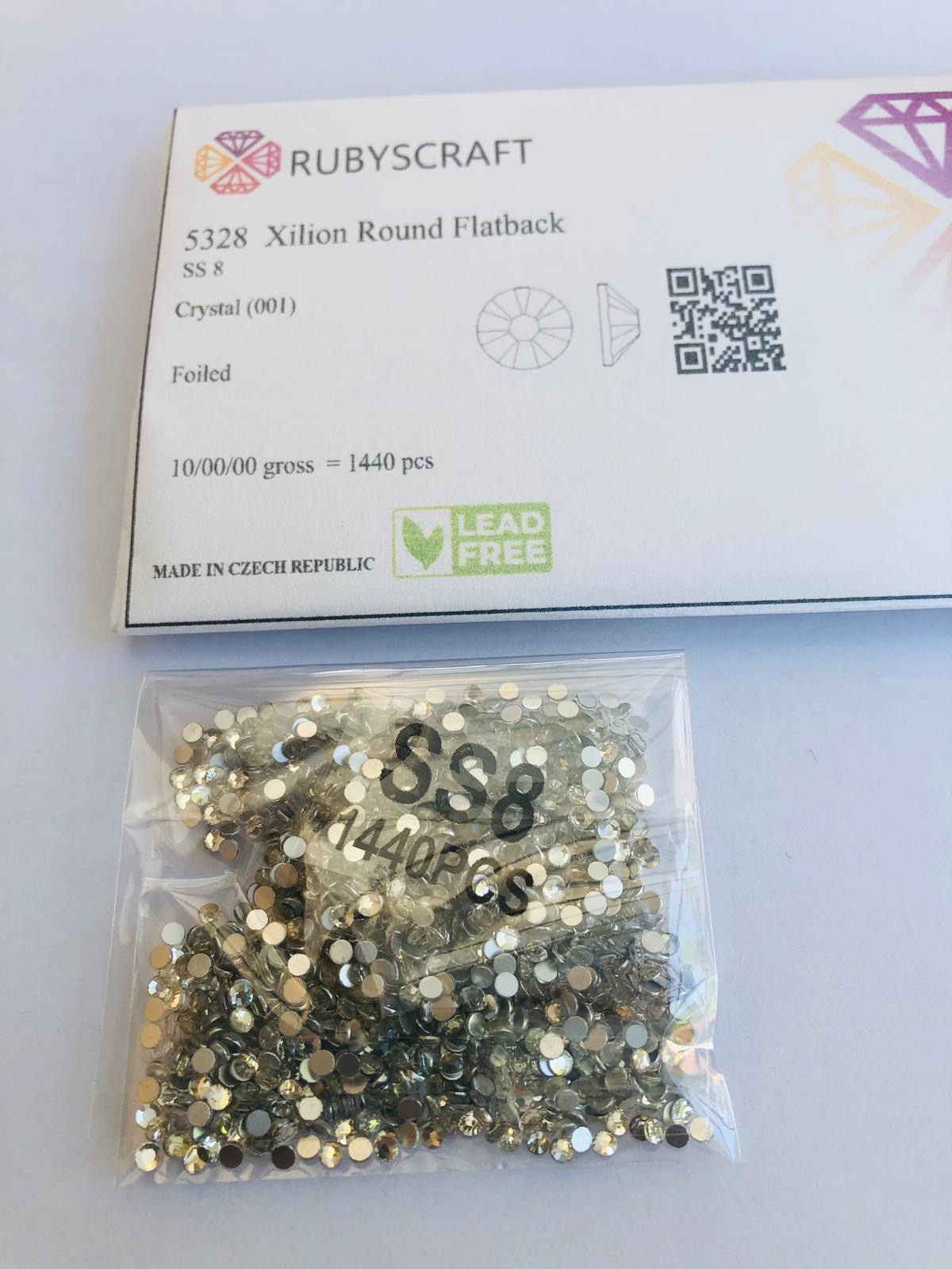 1440pcs Rubyscraft® ss8 Crystal Non Hotfix Lead free Design foiled rhinestone flatback ref: 5328