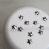 10pcs Tooth Gem Silver plated 4mm Flatback