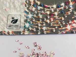Alternative view of 10pcs Tooth Gems Preciosa® Light Rose Crystal Navette 3mm Lead-Free  Gems Non hotfix foiled Austrian Rhinestones Flatbacks