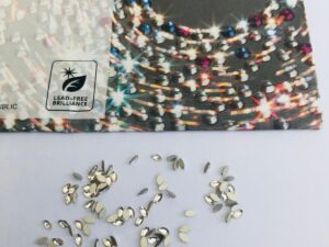 10pcs Tooth Gems Preciosa® Crystal Navette 3mm Lead-Free  Gems Non hotfix foiled Austrian Rhinestones Flatbacks