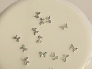 Alternative view of 10pcs Tooth Gem Silver plated  Butterfly ONLY 3mm Flatback