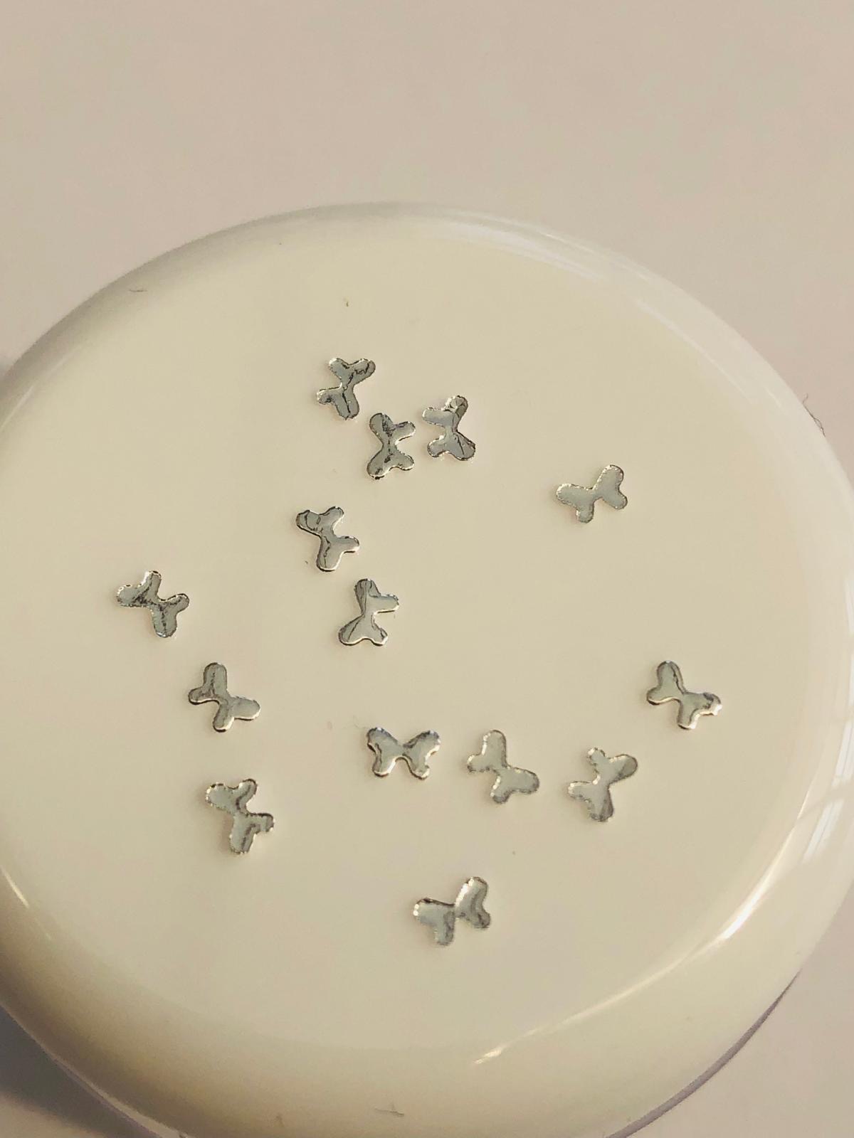 10pcs Tooth Gem Silver plated  Butterfly ONLY 3mm Flatback