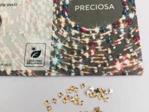 Alternative view of 10pcs Tooth Gems Preciosa® Golden shadow  Butterfly 3mm Lead-Free  Gems Non hotfix foiled Austrian Rhinestones Flatbacks