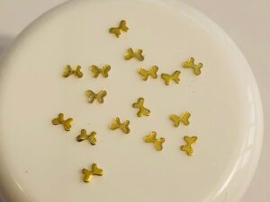 Alternative view of 10pcs Tooth Gem Gold plated  Butterfly ONLY 3mm Flatback