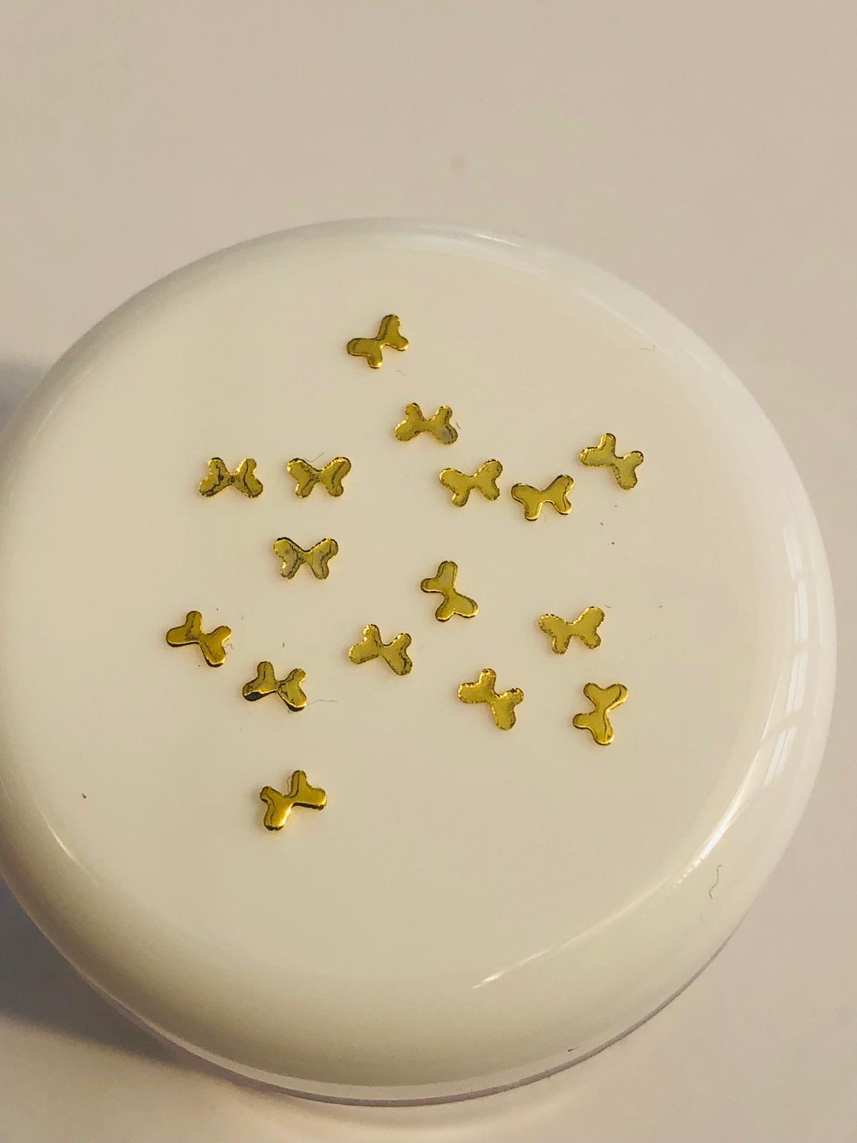 10pcs Tooth Gem Gold plated  Butterfly ONLY 3mm Flatback