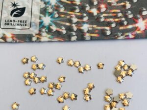 10pcs Tooth Gems Preciosa® Golden shadow Star 3mm Lead-Free Gems Non hotfix foiled Austrian Rhinestones Flatbacks