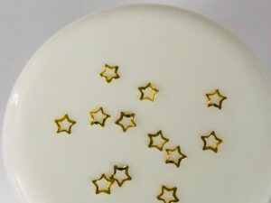 10pcs Tooth Gem Gold plated Hollow Star 3mm Flatback