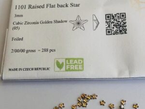 10pcs Rubyscraft® Cubic Zirconia® 3mm Raised Flatback Star Golden shadow ref 1101