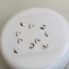 10pcs Tooth Gem Silver plated Moon  3mm Flatback
