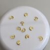 10pcs Tooth Gem Gold plated Hollow Moon 3mm Flatback