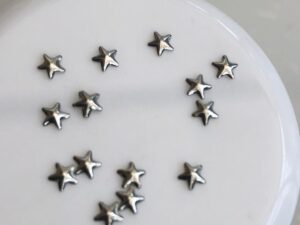 Alternative view of 10pcs Tooth Gem Silver plated 4mm Flatback
