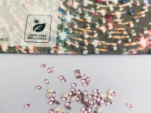 10pcs Tooth Gems Preciosa® Light Rose Crystal Navette 3mm Lead-Free Gems Non hotfix foiled Austrian Rhinestones Flatbacks
