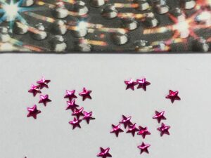 Alternative view of 10pcs Tooth Gems Preciosa® Fuschia 3mm Sparkly Star Lead-Free Gems Non hotfix foiled Austrian Rhinestones Flatbacks