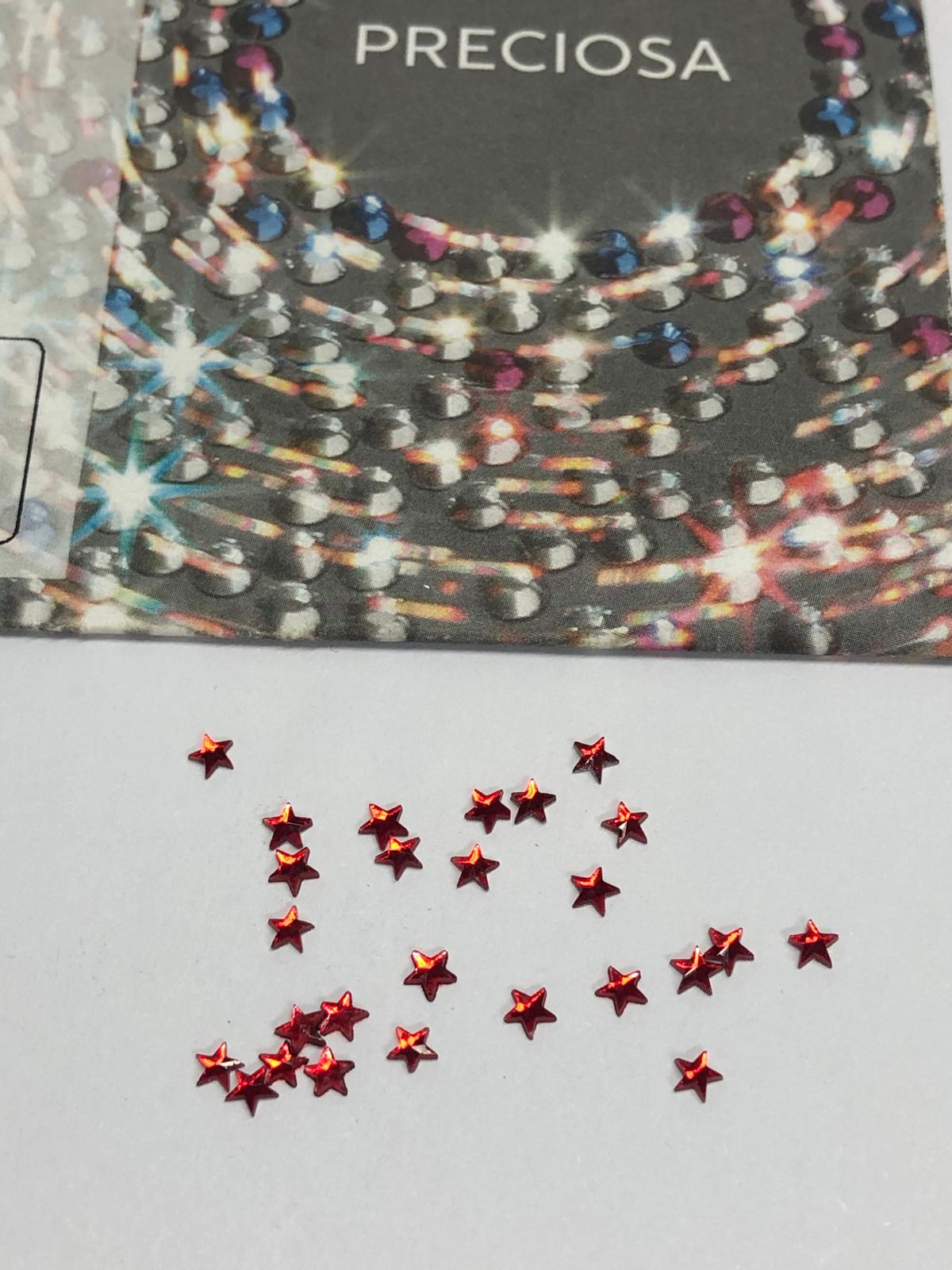 10pcs Tooth Gems Preciosa® Light siam  3mm Sparkly Star Lead-Free Gems Non hotfix foiled Austrian Rhinestones Flatbacks