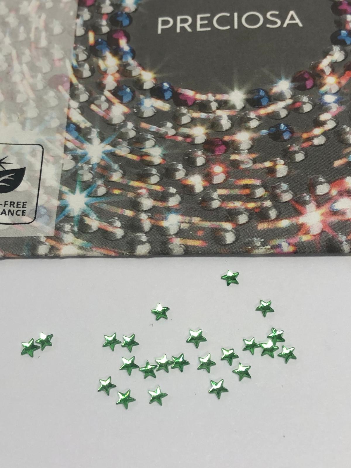10pcs Tooth Gems Preciosa® Peridot 3mm Sparkly Star Lead-Free Gems Non hotfix foiled Austrian Rhinestones Flatbacks