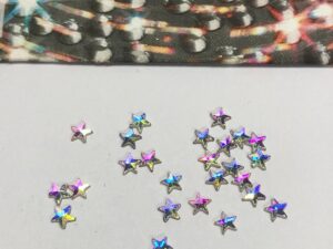 Alternative view of 10pcs Tooth Gems Preciosa® AB crystal 3mm Sparkly Star Lead-Free Gems Non hotfix foiled Austrian Rhinestones Flatbacks