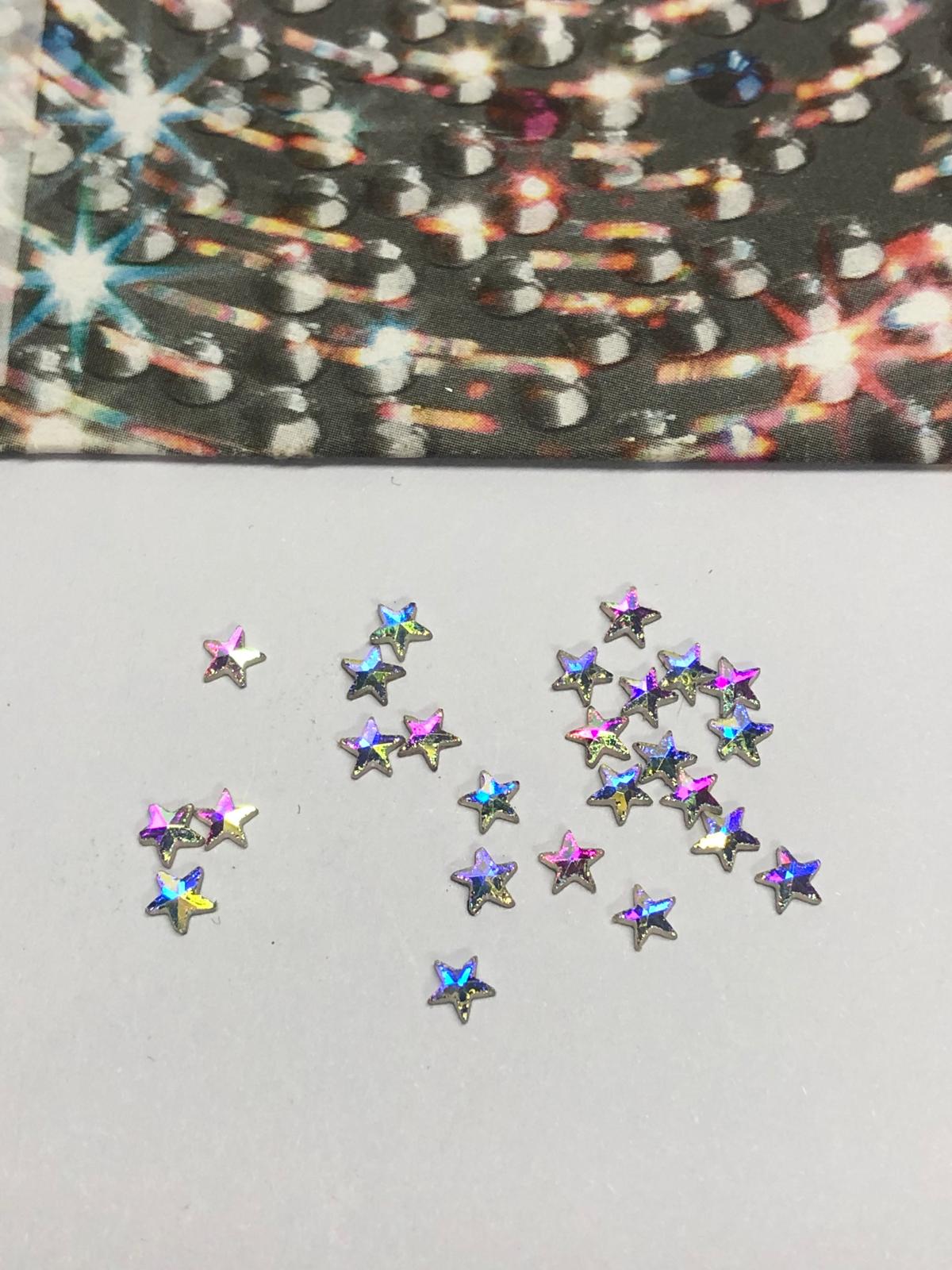 10pcs Tooth Gems Preciosa®  AB crystal 3mm Sparkly Star Lead-Free Gems Non hotfix foiled Austrian Rhinestones Flatbacks
