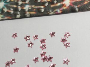 10pcs Tooth Gems Preciosa® Light Rose 3mm Sparkly Star Lead-Free Gems Non hotfix foiled Austrian Rhinestones Flatbacks
