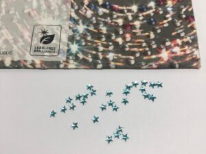 Alternative view of 10pcs Tooth Gems Preciosa® 3mm Aquamarine Sparkly Star Lead-Free Gems Non hotfix foiled Austrian Rhinestones Flatbacks